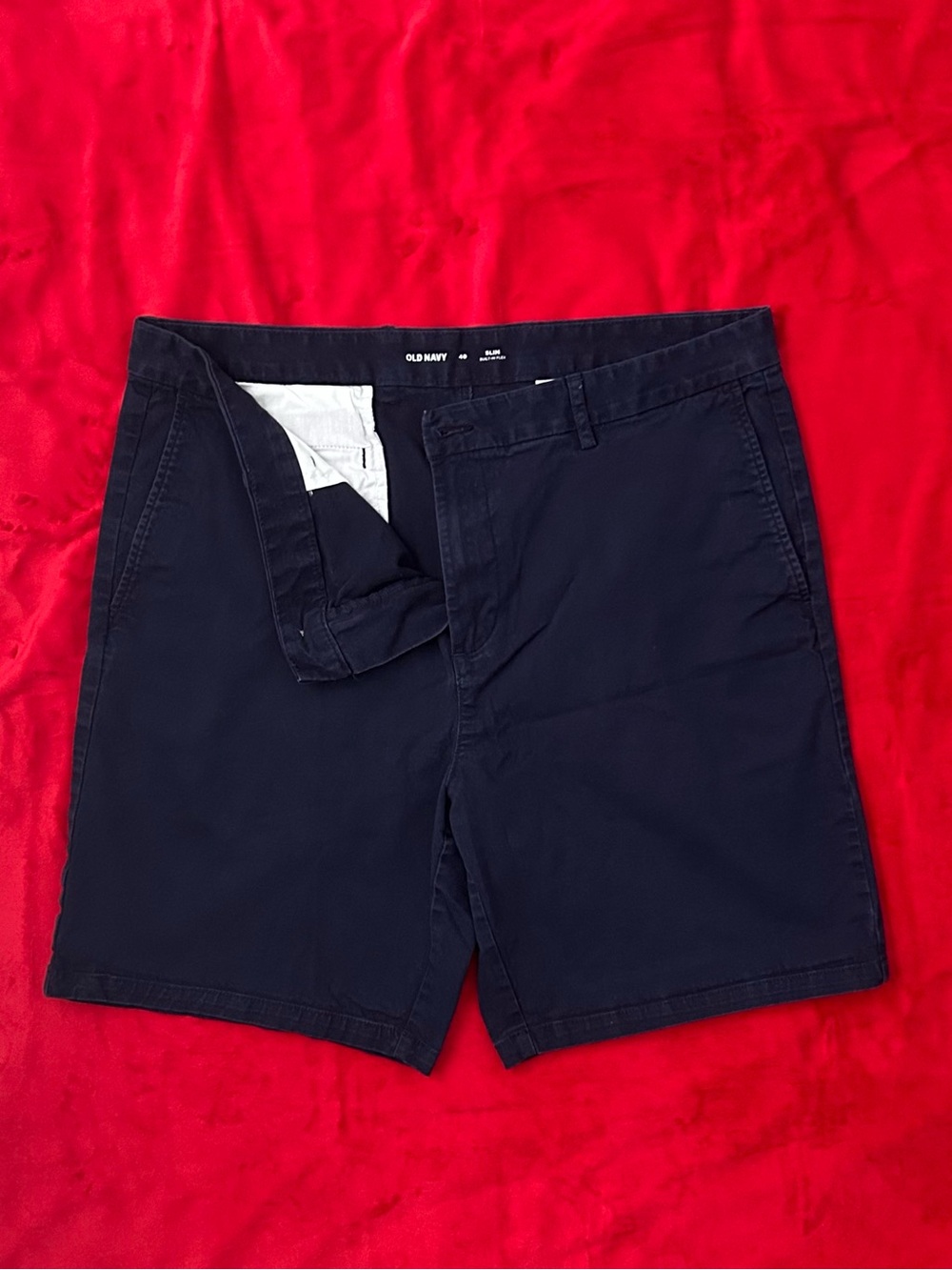 Old Navy Men's Dark Navy Flat-Front Chino Shorts